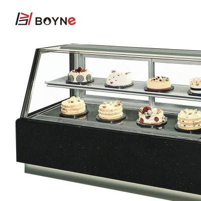 Commercial coffee Shop Two Layer Belved Cake Display Showcase