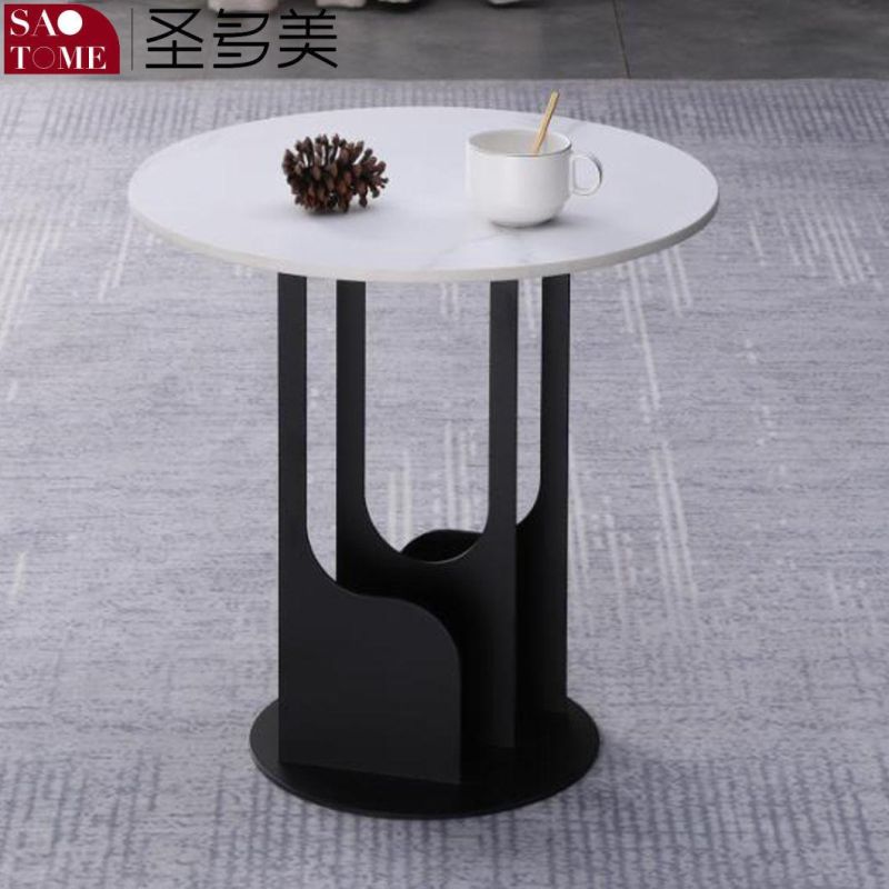 Modern Living Room Furniture Walnut Water Drop Shape Solid Wood Coffee Table