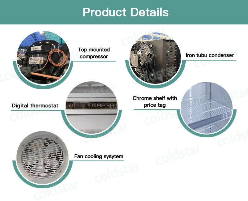 Cold Drink Display Fridge Glass Door Chiller Supermarket Refrigerated Showcase