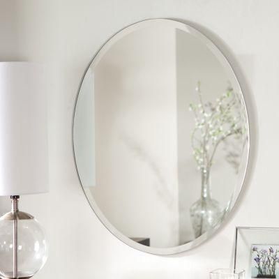 Beveled Bathroom Silver Mirror Stick Wall