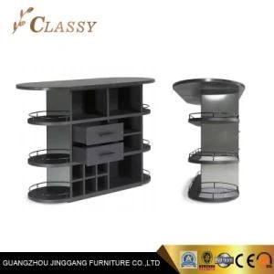 Black Granite Marble Top Console Table in Shelf and Storage Tray for Kitchen