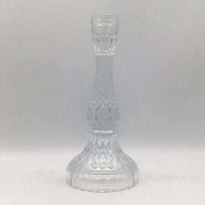 Transparent Candlestick Glass Candle Holder for Decoration and Celebration