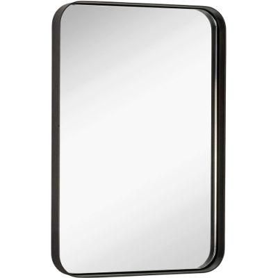 Jinghu Rectangle Round Shape Golden Color Aluminum Alloy Framed Mirror Furniture Bathroom Mirror