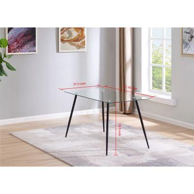 Modern Dining Room Furniture Stainless Steel Design 12mm Thick Tempered Glass 8 Seater Modern Dining Table Set