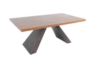 Wholesale Home Furniture Luxury Modern Square Outdoor Wooden Top Dining Table