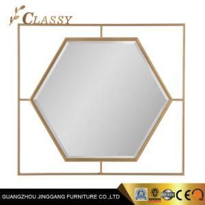Soft Gold Metal Frame Fogless Glass Mirror for Interior Design