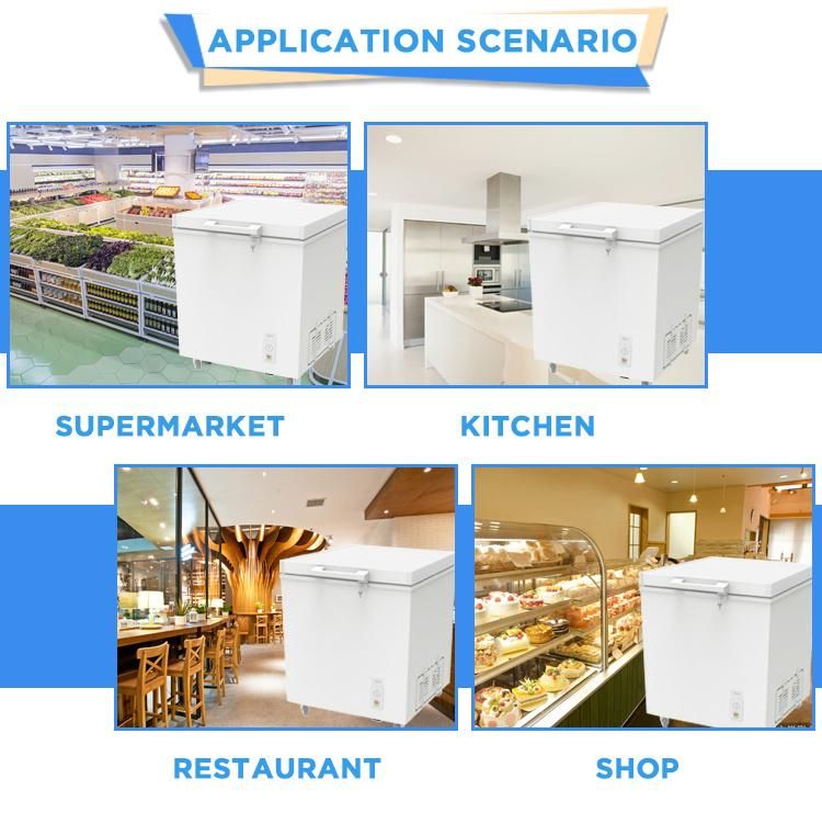 Best Sale Manufacturer Supermarket Top Open Built-in Glass Door Ice Cream Showcase Chest Freezer