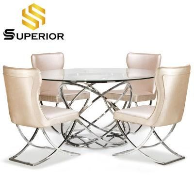 Dining Room Furniture Small Round Glass Restaurant Table with Chair
