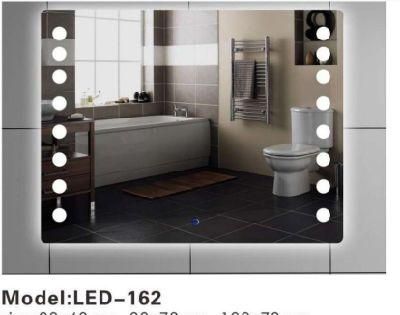 Framless Modern Wall Glass Bluetooth LED Light Bathroom Vanity Mirror