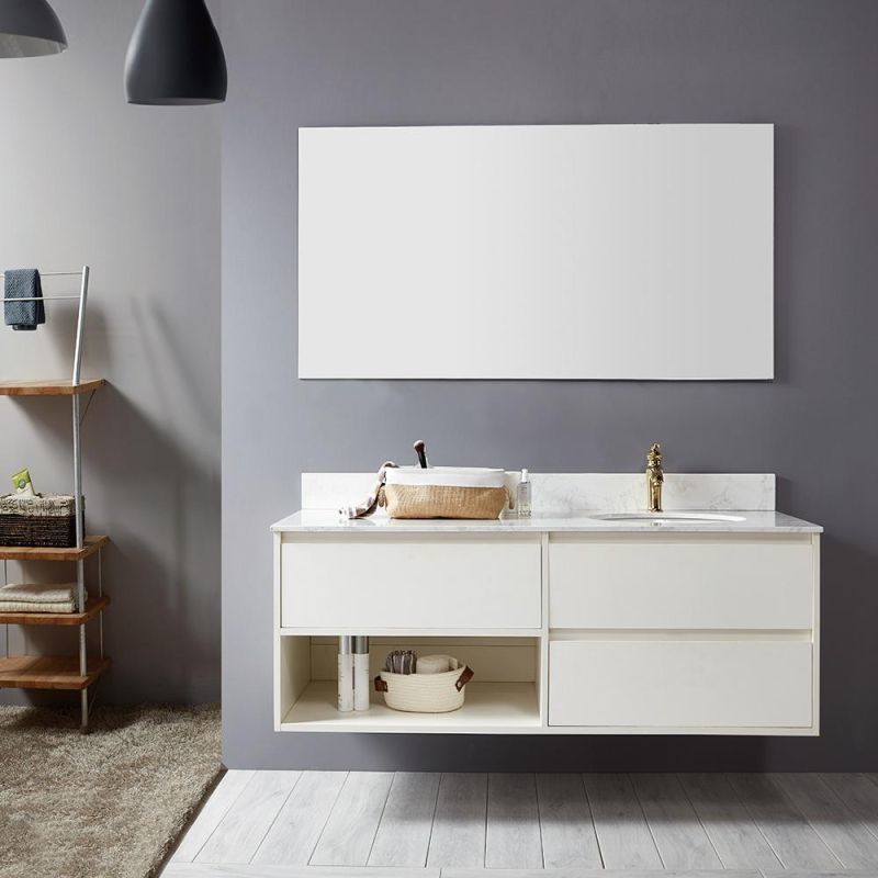 Solid Wood Wall Mounted Bathroom Vanity Cabinet