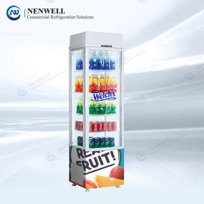 Upright 4 Side Glass Door Beverage and Beer Refrigerated Display Showcase (NW-RT235L-2)