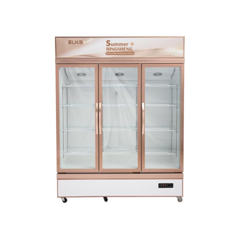 Three Open Glass Door Upright Display Cooler Showcase Lsc-1800