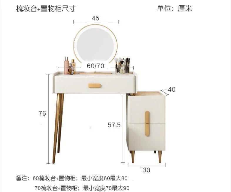 Small Multifunctional Dressing Table Makeup with Mirror Desk