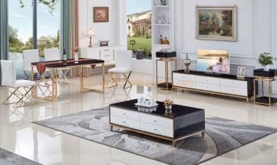 Game Table Modern Ivory Cream Top Arianna Chrome Dining Table Stainless Steel with Coffee Table with Drawer