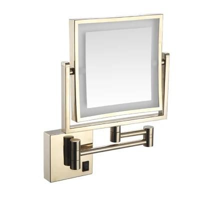 Kaiiy Hotel Bathroom LED Light Square Shape Makeup Bath Mirror