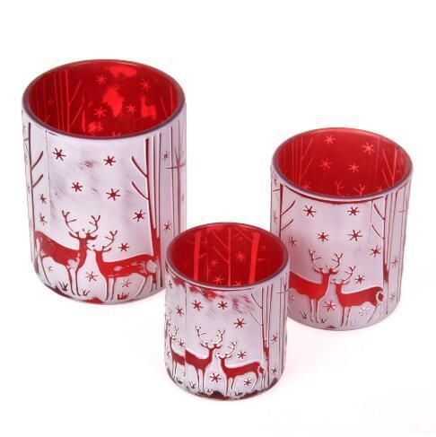 Vss Customized Embossed Cylinder Glass Candle Holder for Home Decoration