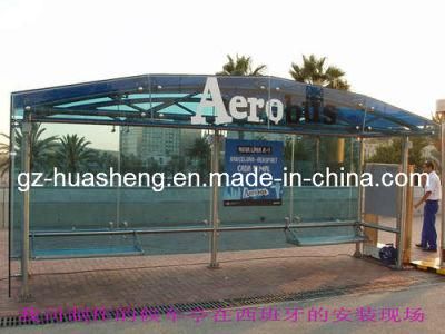 Bus Shelter with Tempered Glass (HS-BS-B016)