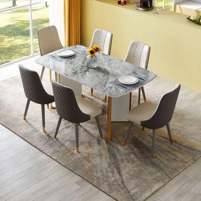 670152 Quanu Dining Room Furniture Sets Luxury Italian Tempered Glass Dining Table