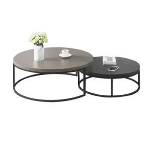 Countertop High Low Round Coffee Table Furniture Factory Provides Iron Frame Wooden Living Room Furniture Modern Stylish 50 Sets