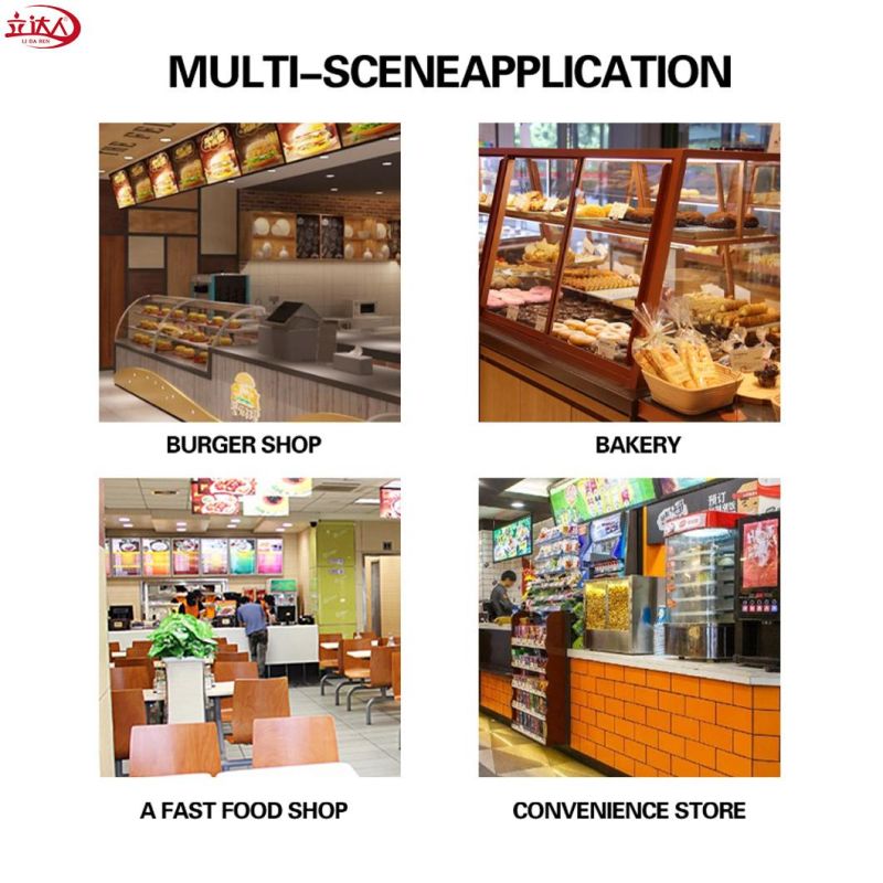 Restaurant Equipment Table Top Cake Warmer Display Cabinet Insulation Curved Glass Showcase Thermal Cupboard Kitchen Cabinets with 4 Shelves