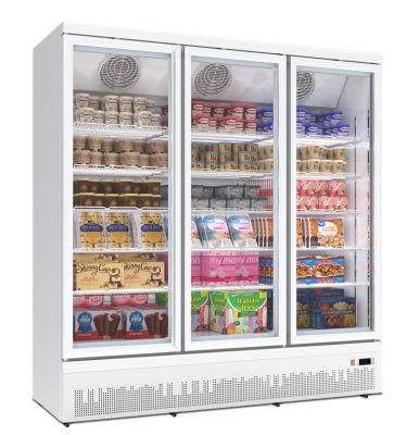 Frozen Beverage Striple Door Display Showcase Upright Drink Display