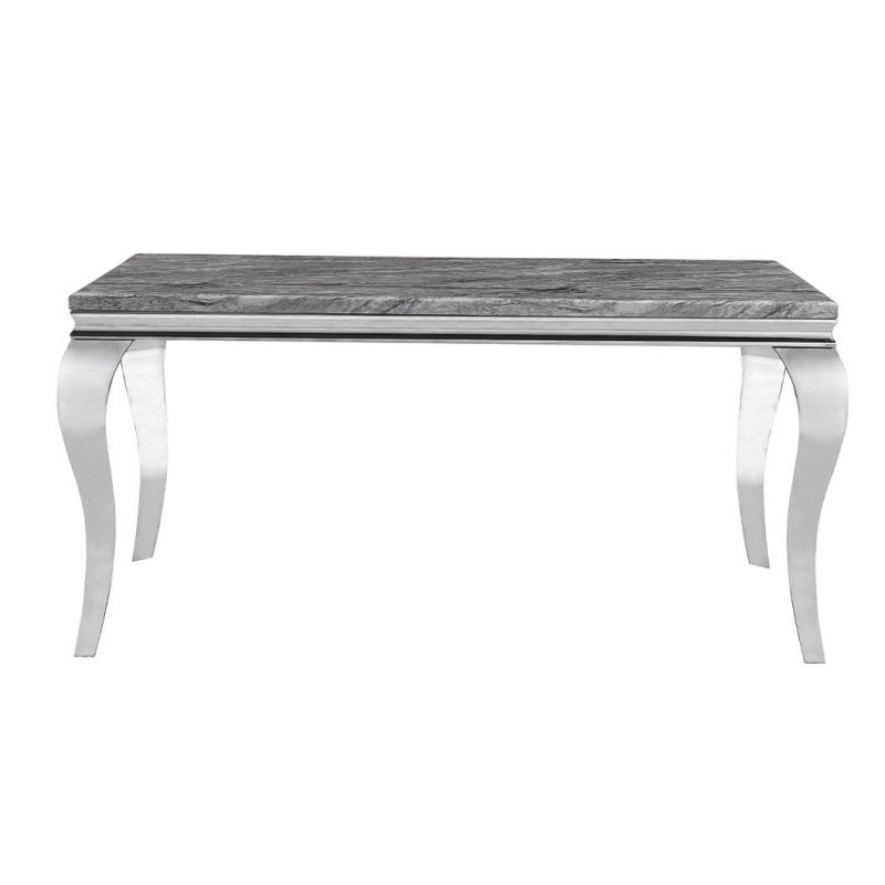 Modern Style Designs Glass Table Luxury Dining Room Furniture Marble Top Stainless Steel Legs Coffee Table