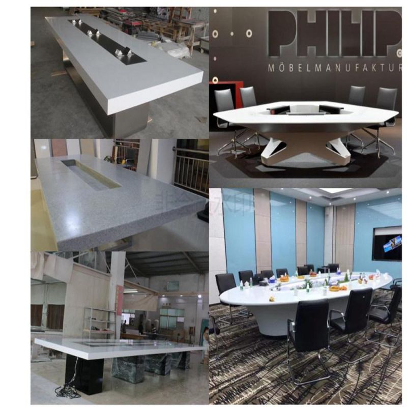 Black Shining Solid Surface Conference Tables