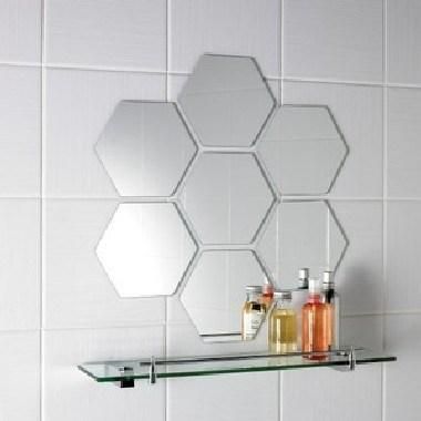 Sinoy 3mm Hexagonal Bathroom Silver Mirror Tile with Double Coated Fenzi Paint (SMI-RMT2000)