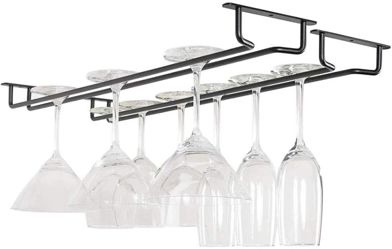 Wine Glass Rack Under Cabinet Holder Steel Stemware Rack