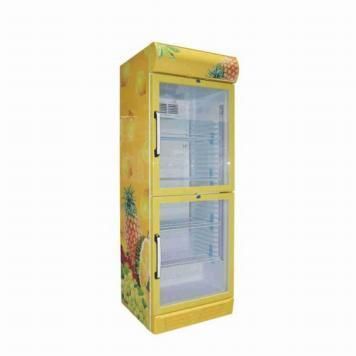Fan Cooling System Glass Door Supermarket Beverage Cooler Showcase
