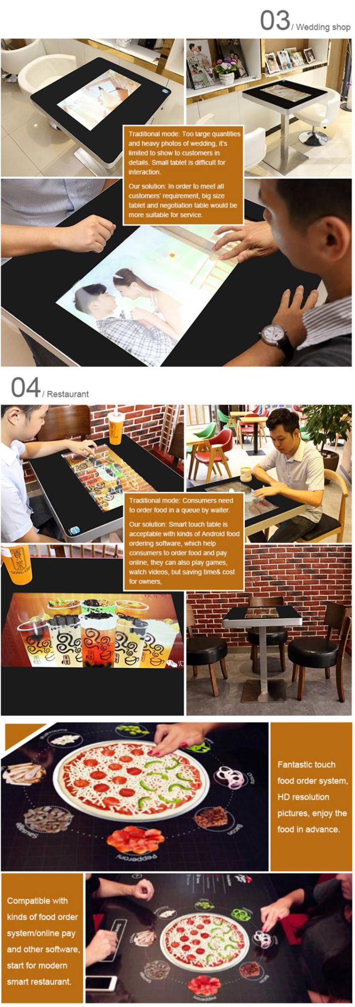 21.5" Cafe Waterproof Android/PC Multimedia LCD Interactive Touch Coffee Table Smart Table