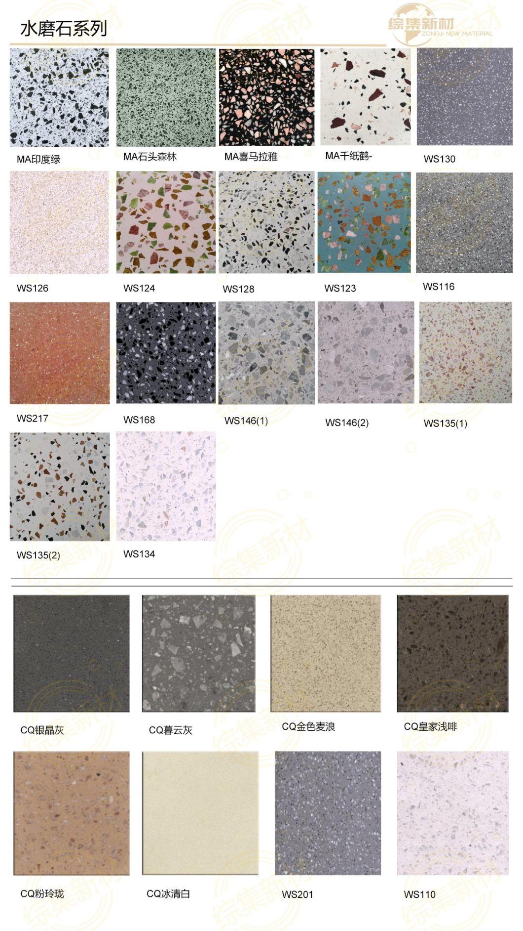 Artificial Stone Peach Multi Terrazzo Stone Slab Pink Color for Wall Tile