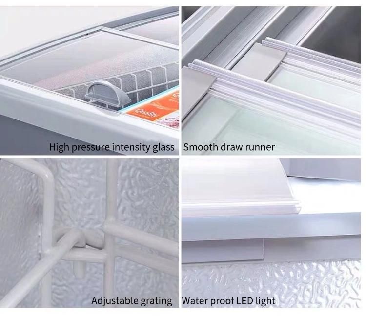 Commercial Chest Island Freezer Showcase with Top Sliding Door