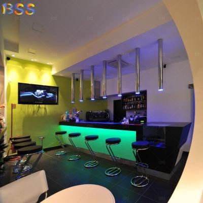 Hot Sale Artificial Stone LED Commercial Wine Bar Counter Design