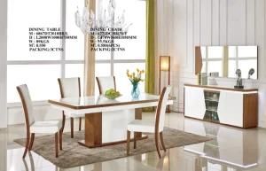 MDF Dining Room Glass Dining Table Set and Chair Tempered Glass Desk Modern Home Furniture