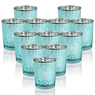 Blue Votive Candle Holders Mercury Glass Tealight Candle Holder for Wedding Party Home Decor Perfect Centerpieces