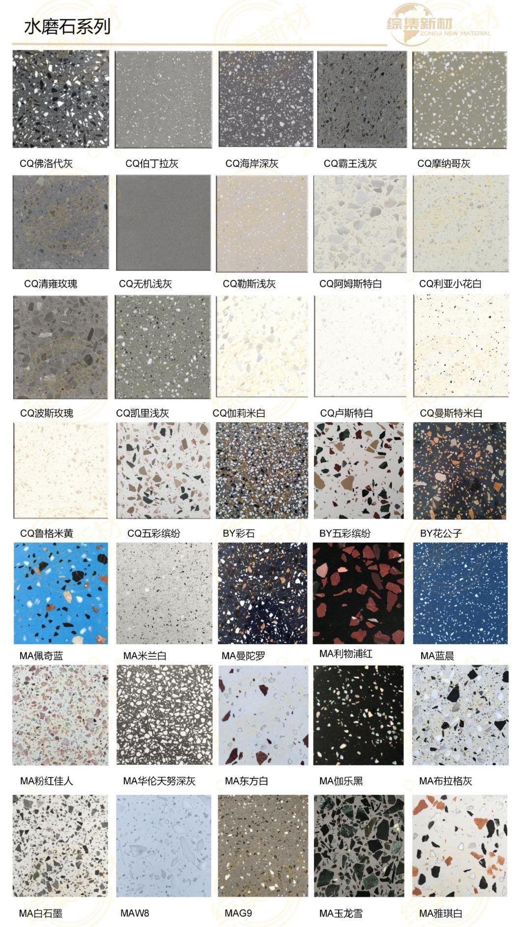 Large Black and White Crushed Terrazzo Stone for Cruise Ship Commercial Shopping Mall Flooring Tile