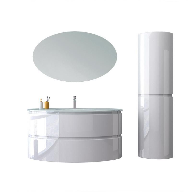 PVC Single Sink Bathroom Vanity European Luxury Hot Sale Ready Made Master Bathroom Mirror with Side Cabinet