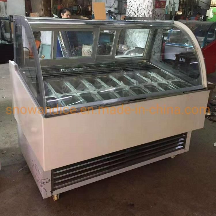 12 Trays Ice Cream Display Showcase Auto-Defrost