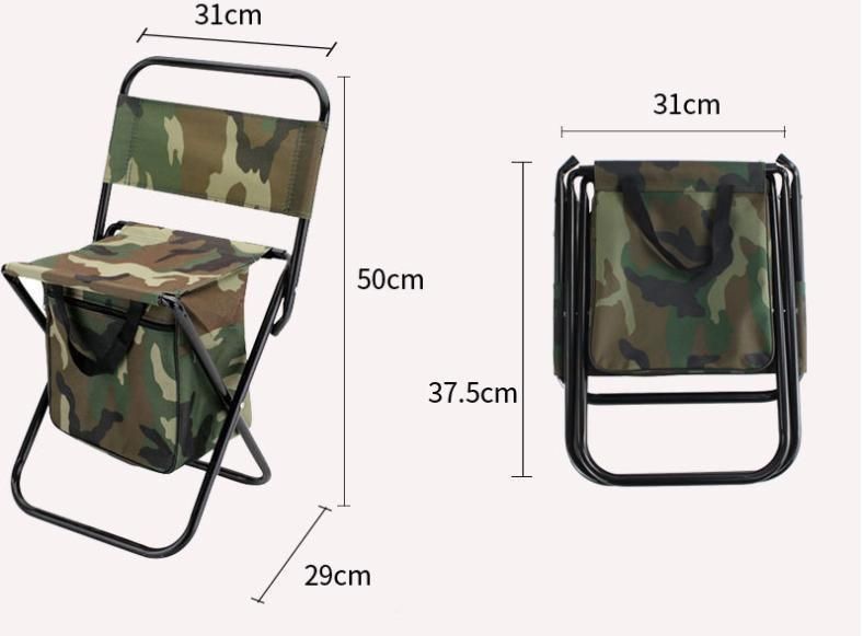 OEM Steel Backpack Camp Beach Fishing Folding Chair with Big Storage Bag for Outdoor