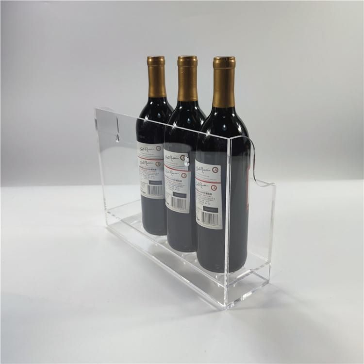 Transparent Two Tiers Acrylic Wine Bottle Rack Champagne Glass Holder Rack for 4 Glass