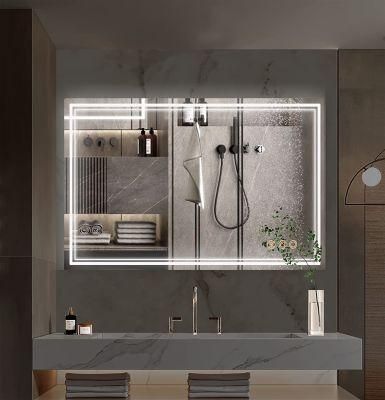 The Newly Designed Touch Smart LED Bathroom with Frame Glass Bath Mirror Hotel