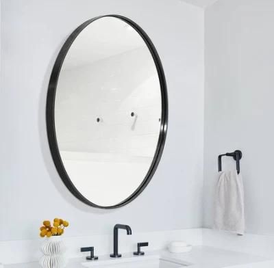 Stainless Steel Wall Decorative Bathroom Glass Frame Mirror Black Steel Frame Mirror for Bathroom