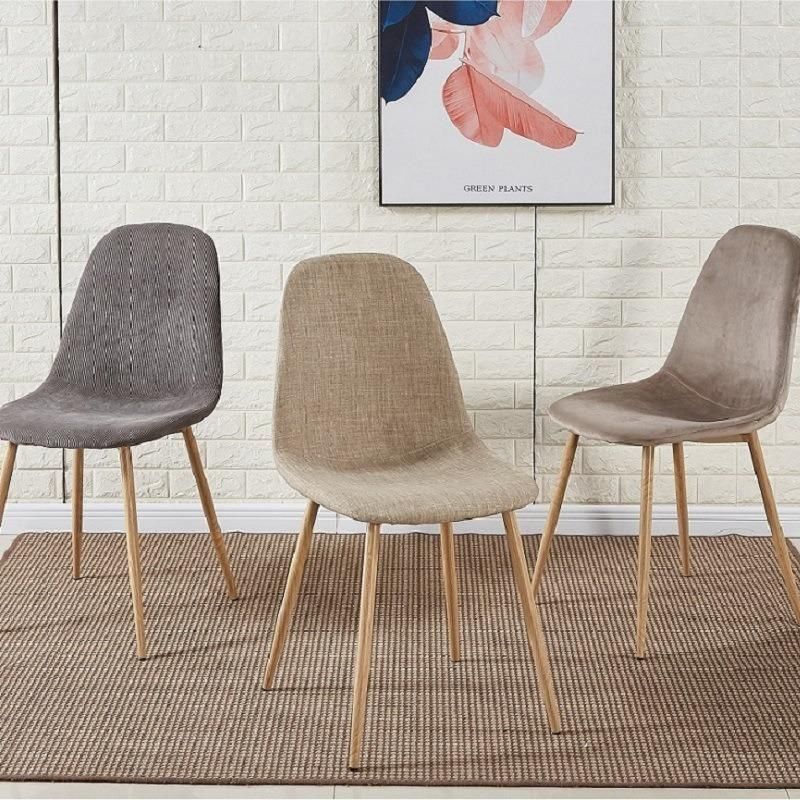 Modern Factory Price Colorful General Home Dining Room Coffee Furniture Metal Legs Fabric Seat Dining Chair