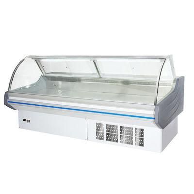 Supermarket Commercial Fresh Meat Display Cabinet Refrigerator with Flip Glass Cover