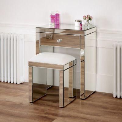 Simple Style High Quality 2 Drawer Glass Dressing Table Stool