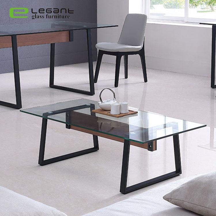 Simple Living Room Glass Furniture Glass Coffee Tea Tables