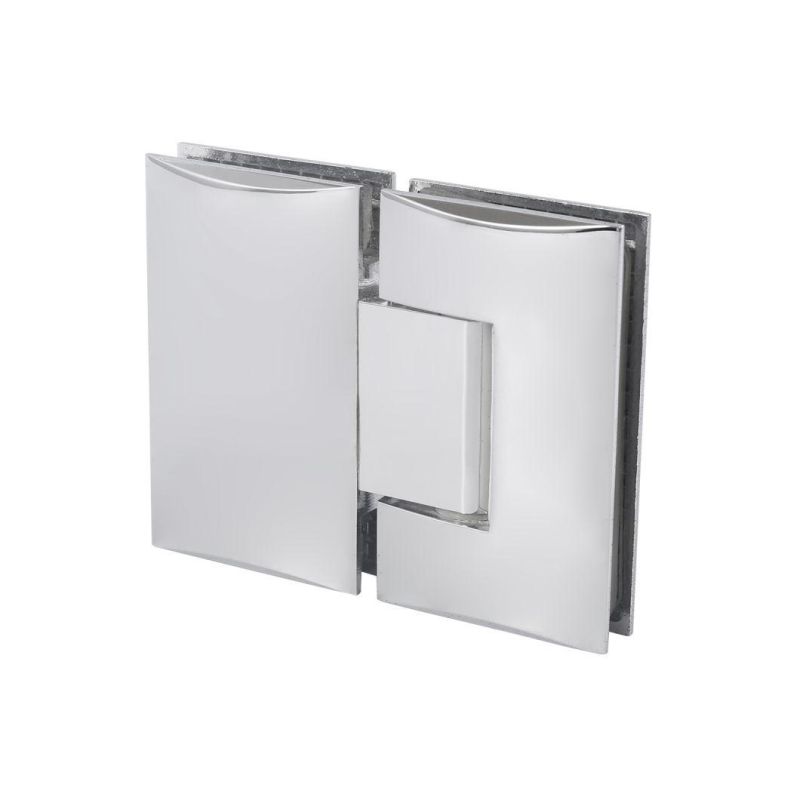 180 Degree Brass Hinge Bathroom Fitting Bright Chrome Glass to Glass Hinge