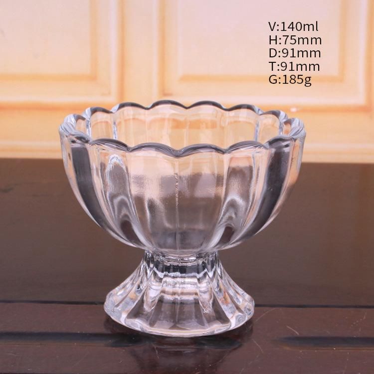 Unique Clear Lotus Shape Glass Candle Jar Glass Candle Holder