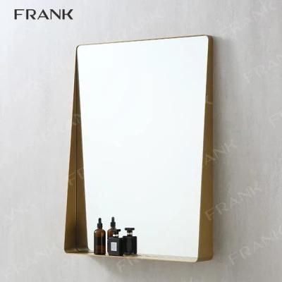 Bathroom Mirror Wall Mount Glass Vanity with Metal Frame